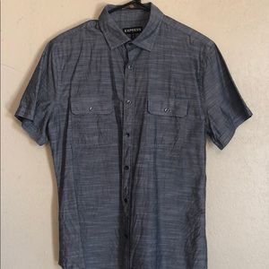 Express gray wash button up